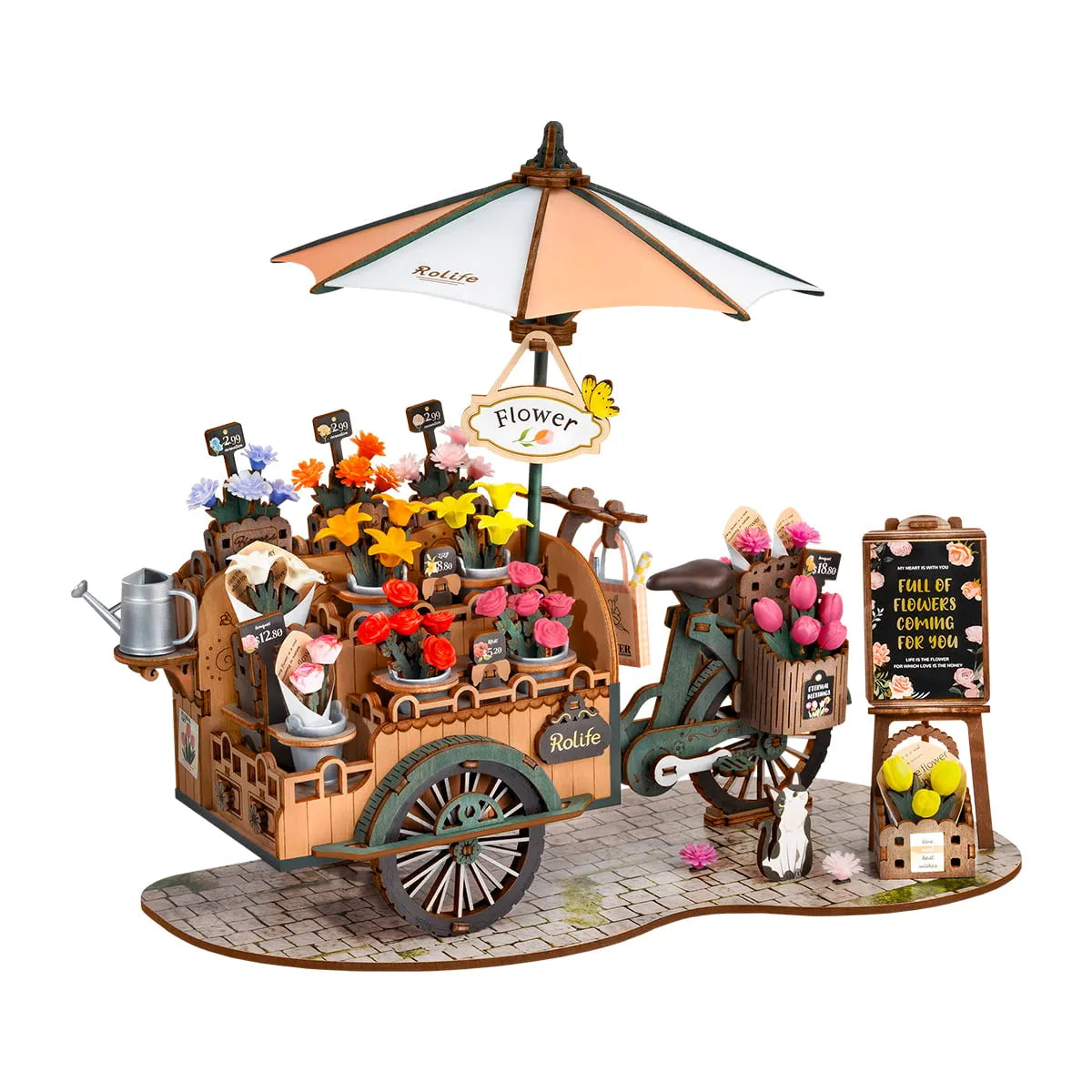 3D WOODEN PUZZLE- BLOOSOM CART TGS03