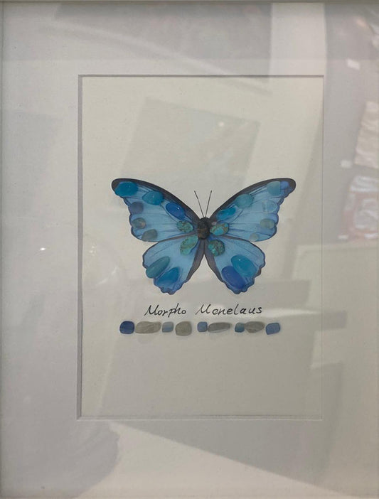 Blue Butterfly Crystal Art