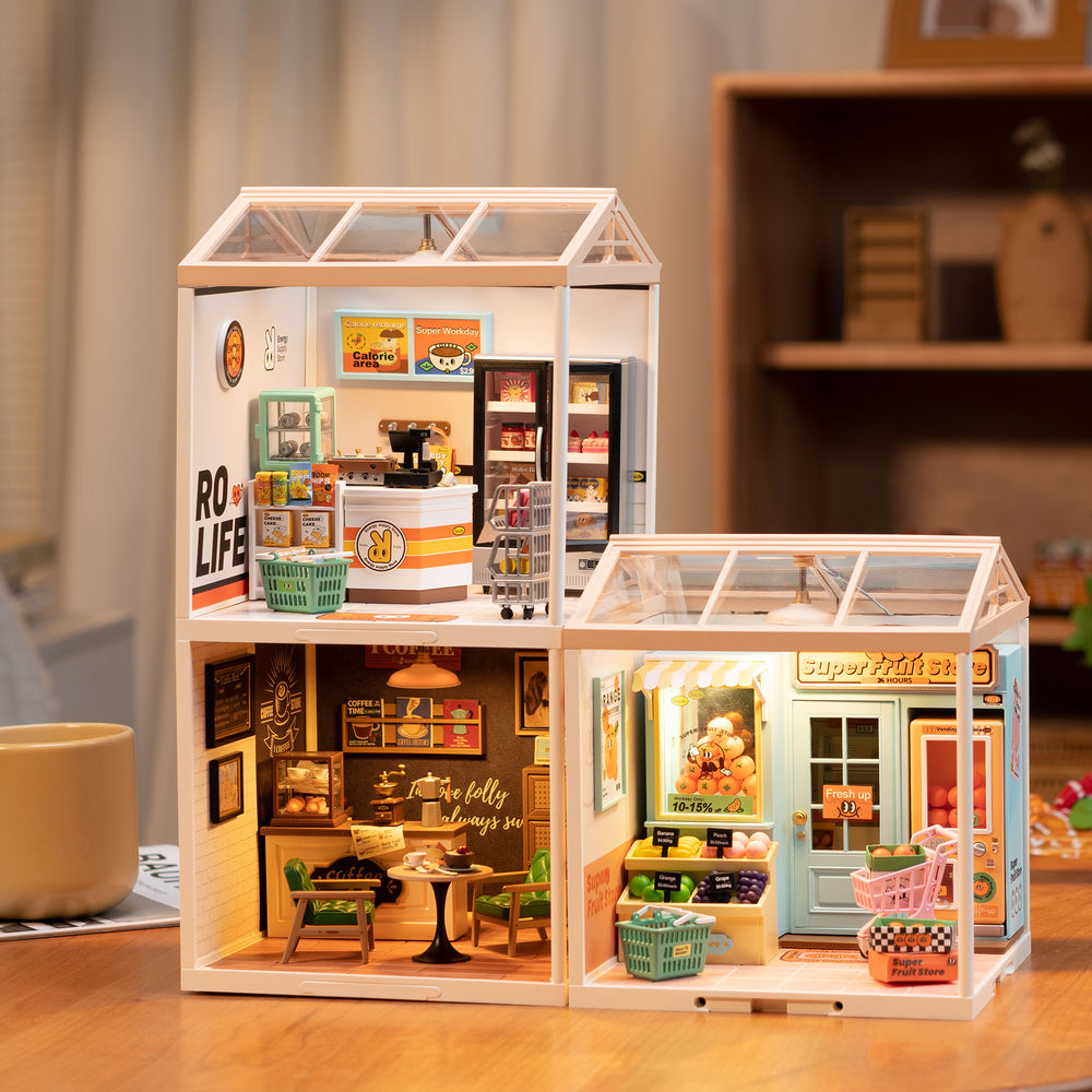 Super Creator Energy Supply Store Plastic DIY Miniature House Kit DW002