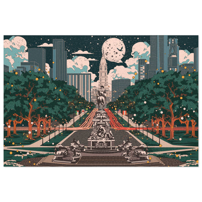 City Park Nightscape Jigsaw Puzzle (with Tin)