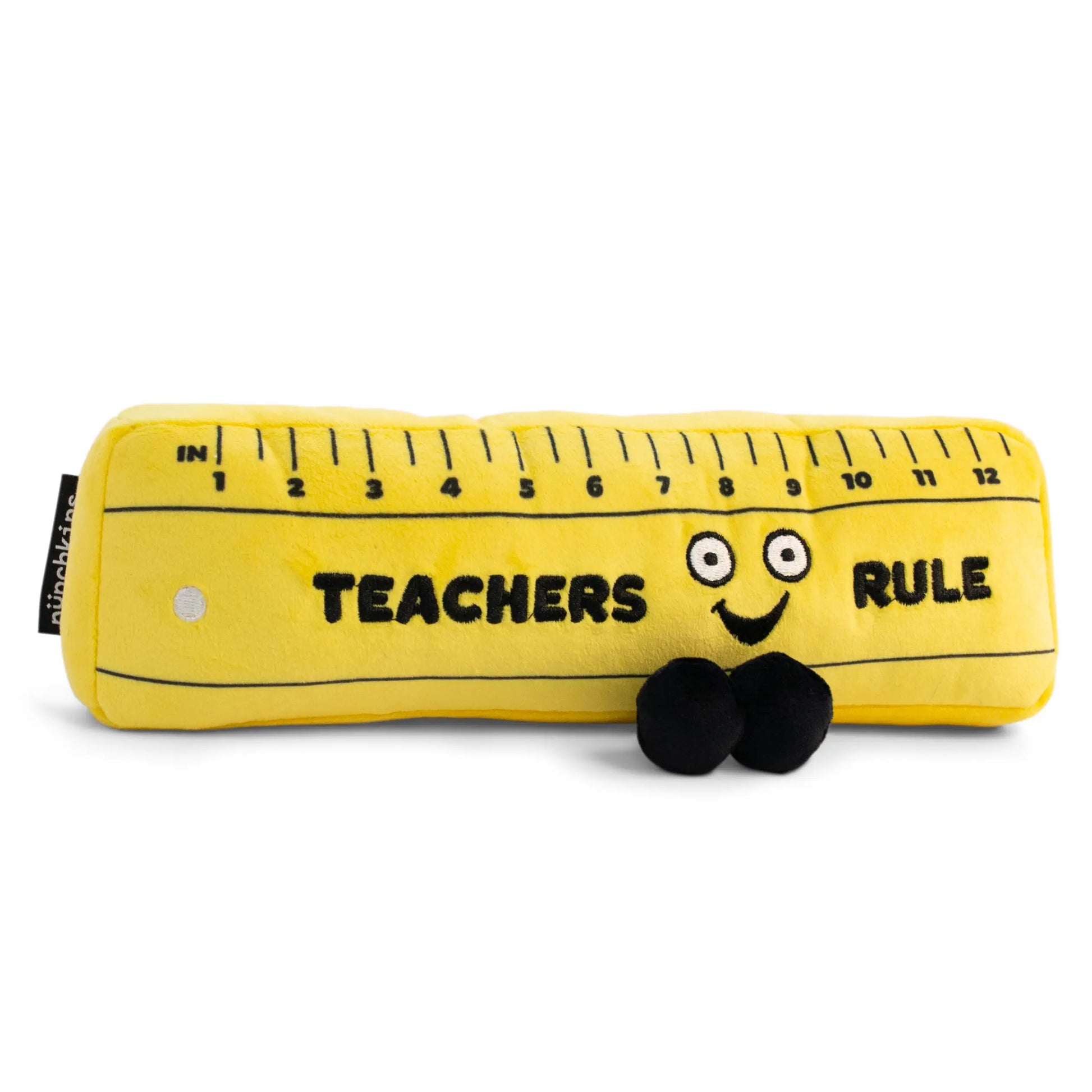 Punchkins Teachers Rule Plush Ruler with embroidered inch markings and smiling face, ideal teacher appreciation gift