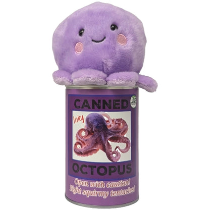 Inky the Canned Octopus Stuffed Animal Plush w/Funny Jokes