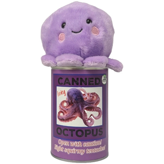 Inky the Canned Octopus Stuffed Animal Plush w/Funny Jokes