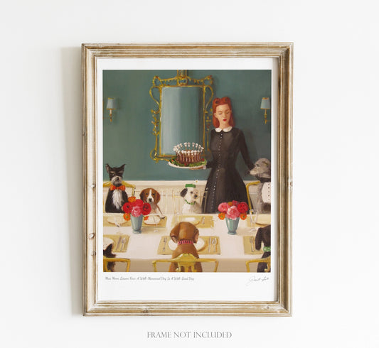 Miss Moon Lesson Four, Open Edition Print by Janet Hill