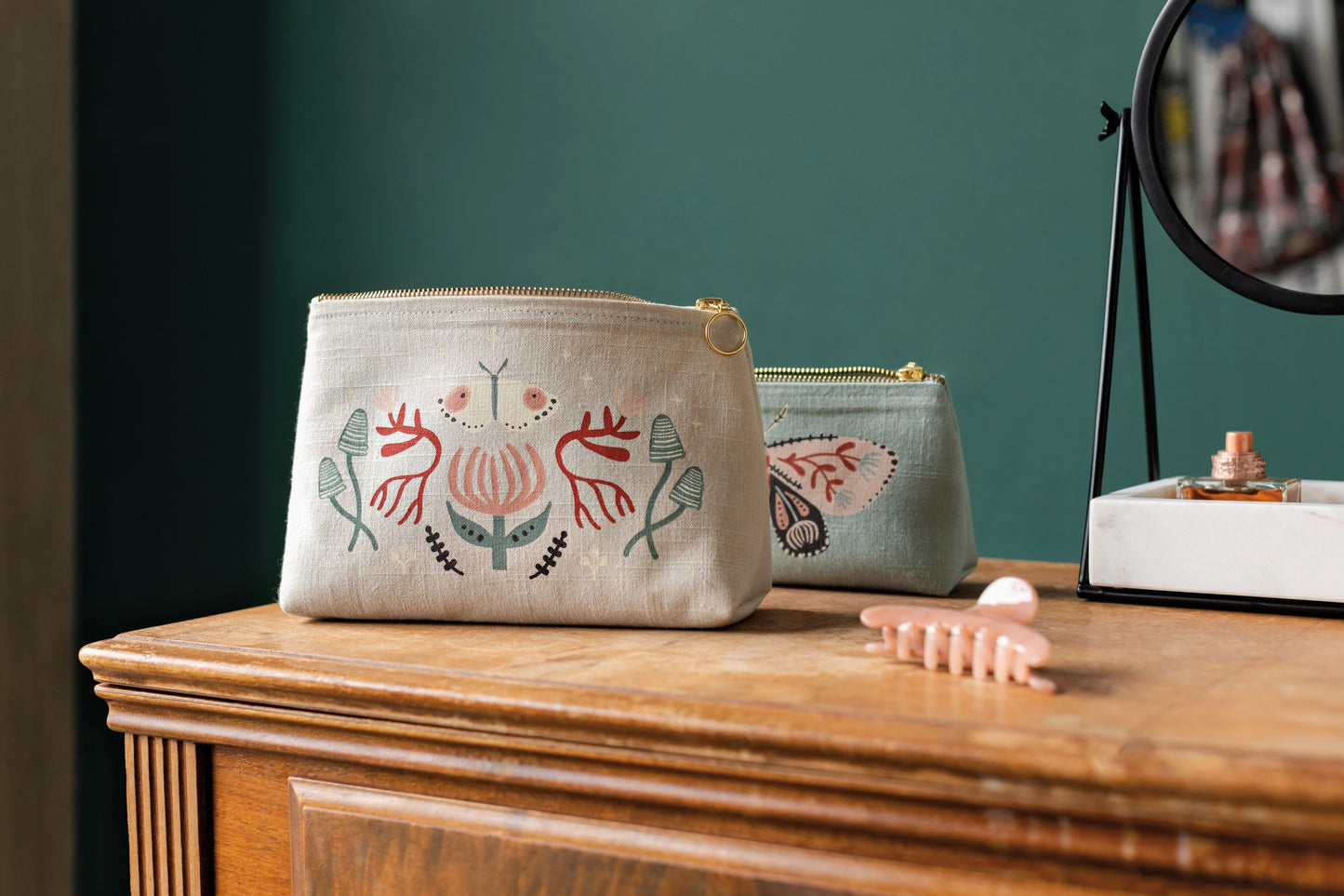 Far and Away Cotton Cosmetic Bag Small