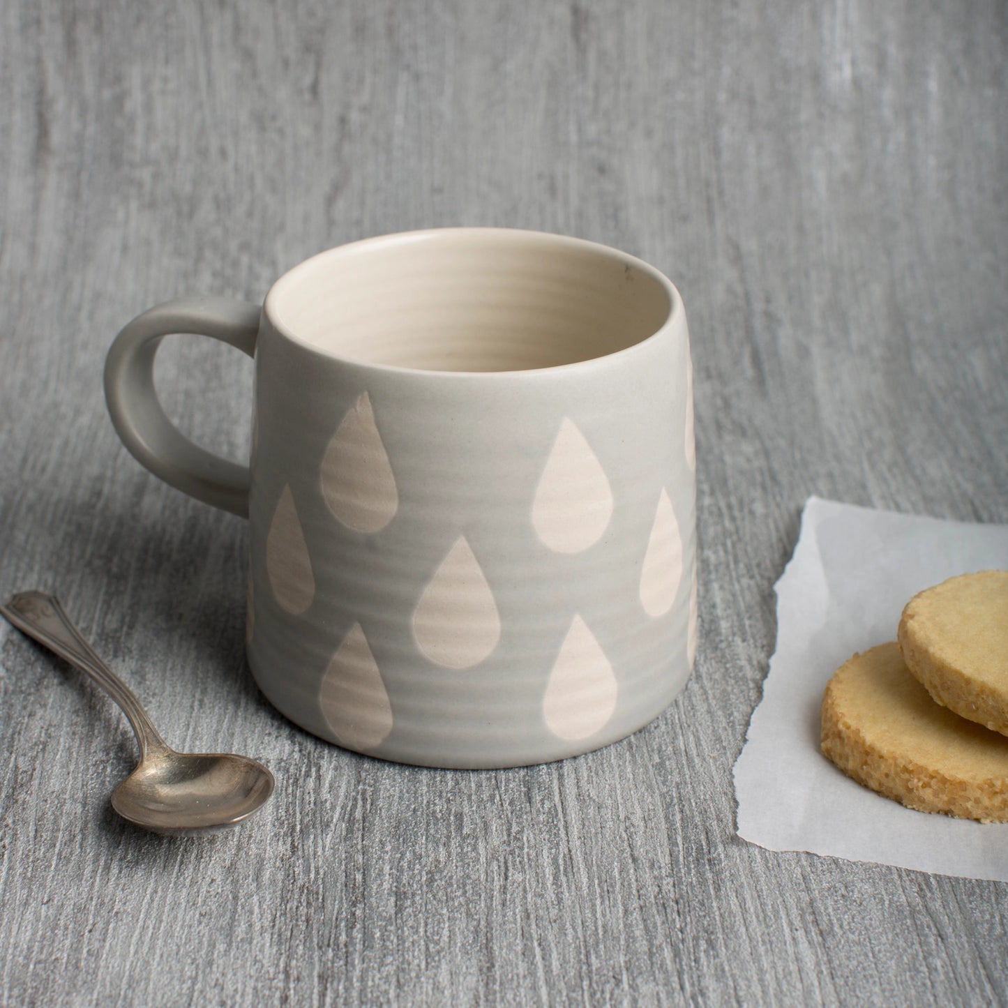 Gray Imprint Ceramic Mugs 14 oz