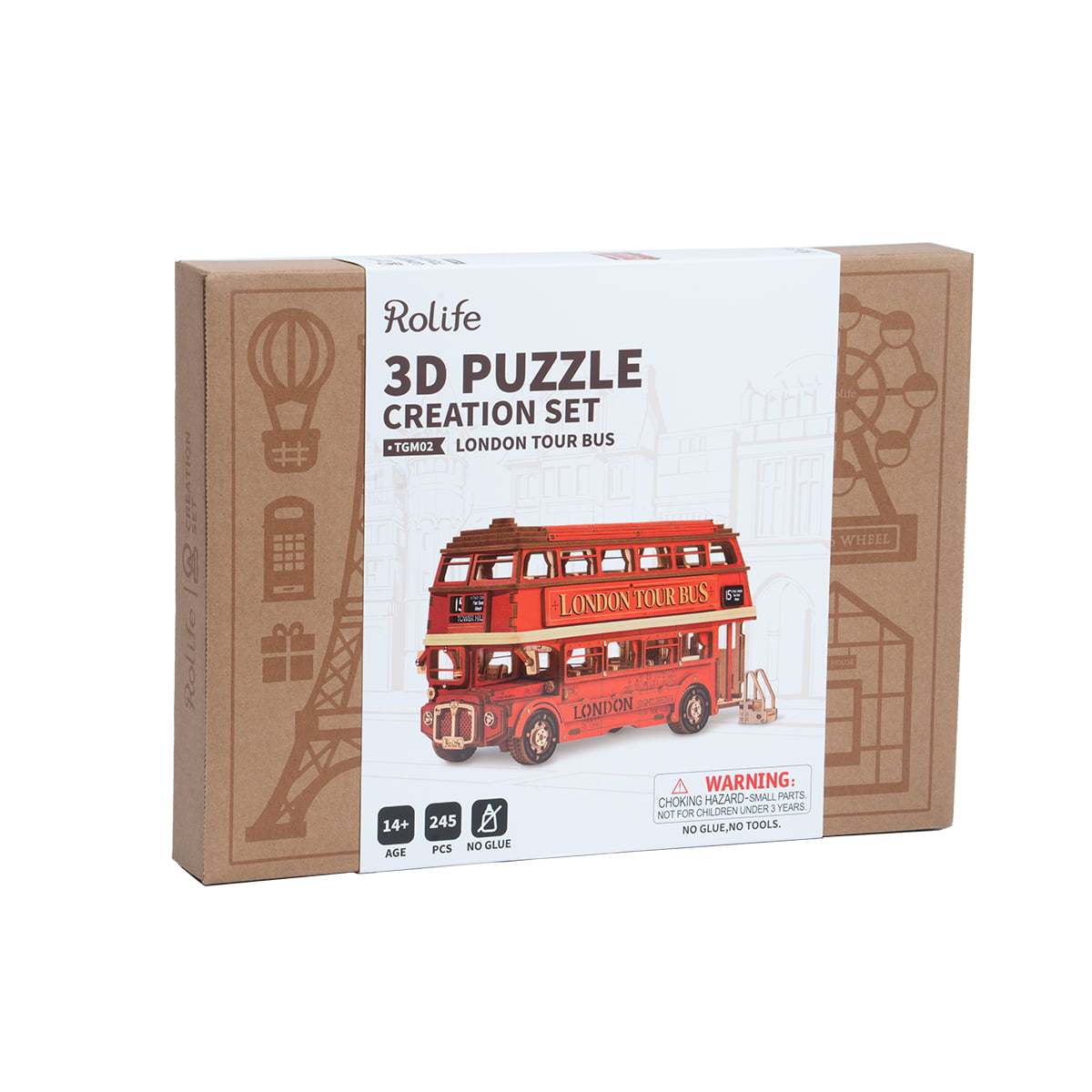 3D Wooden Puzzle - London Bus