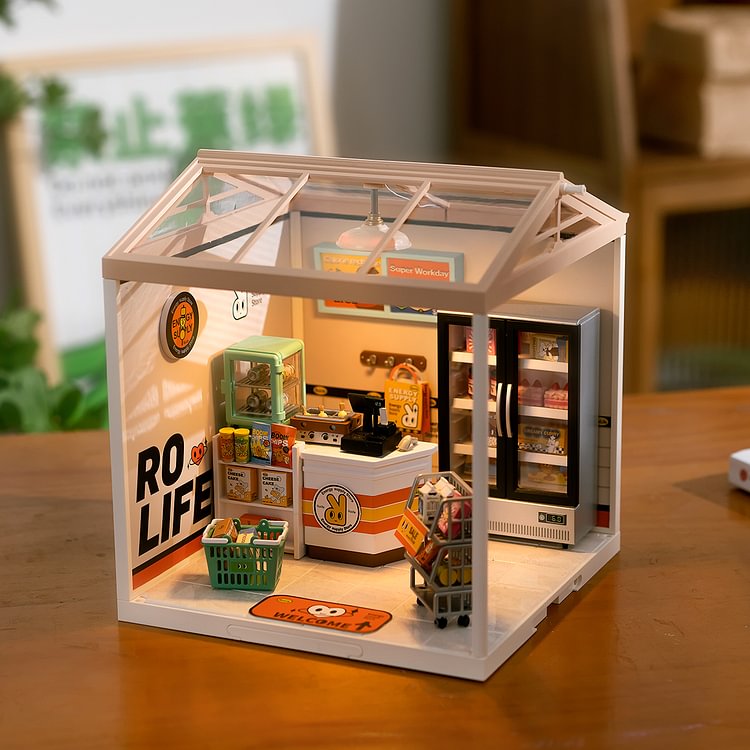 Super Creator Energy Supply Store Plastic DIY Miniature House Kit DW002