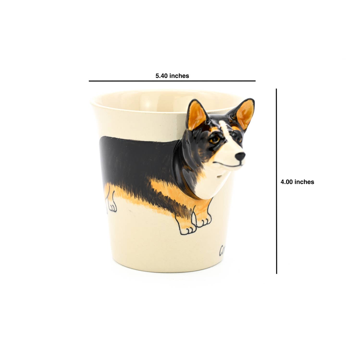 BLACK Corgi Black Mug 10 oz