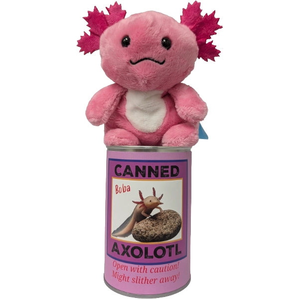 Boba the Canned Axolotl Stuffed Animal Plush w/Funny Jokes