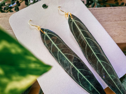 Queen Anthurium Leaf Earrings