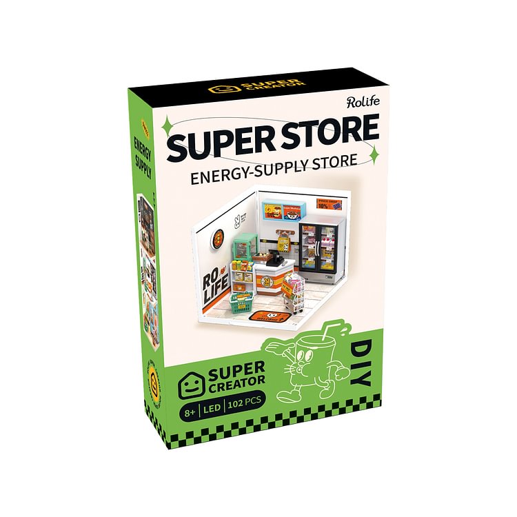 Super Creator Energy Supply Store Plastic DIY Miniature House Kit DW002