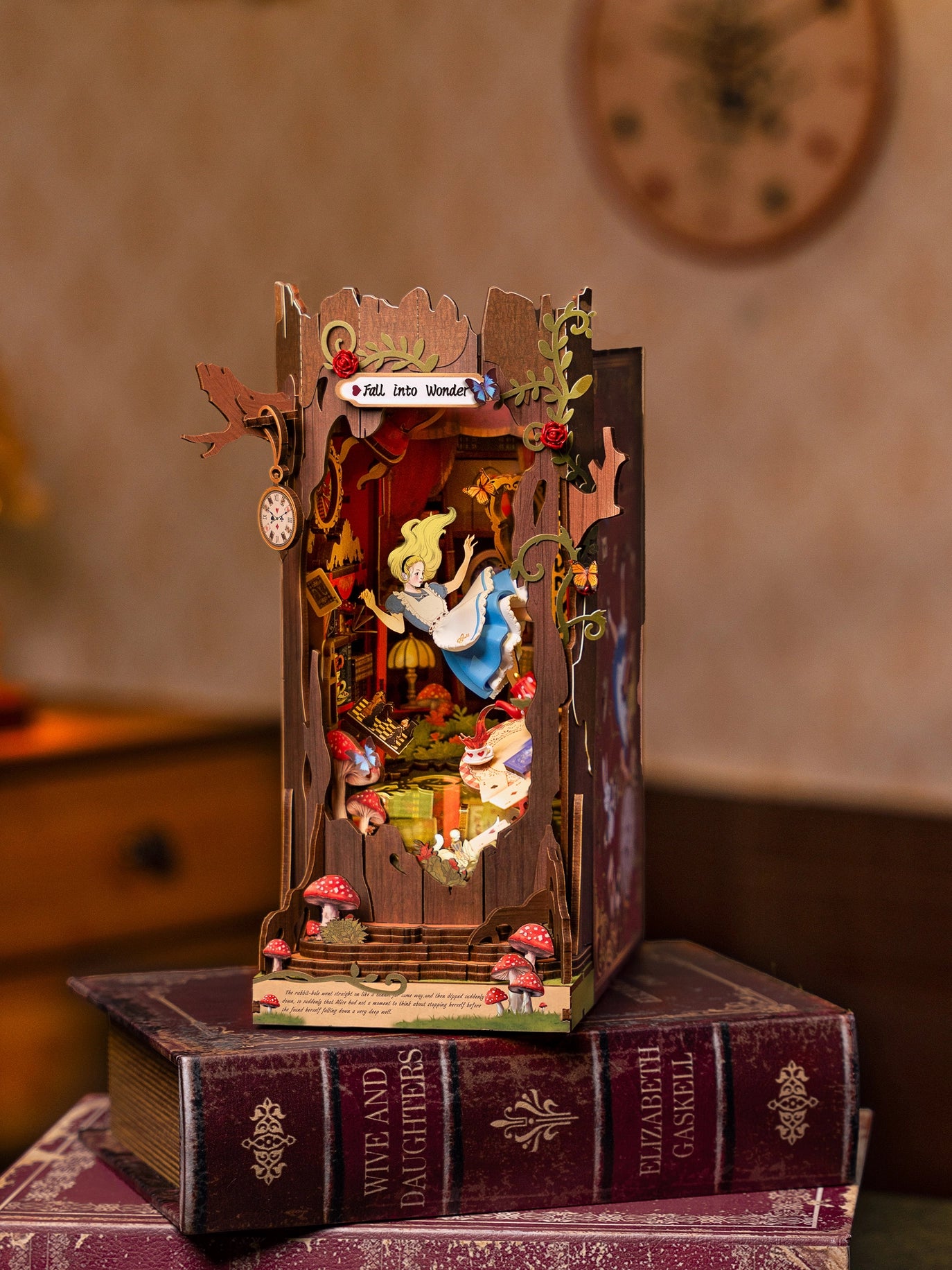 Fall Into Wonder - DIY Book Nook Kit (Alice in Wonderland Miniature)