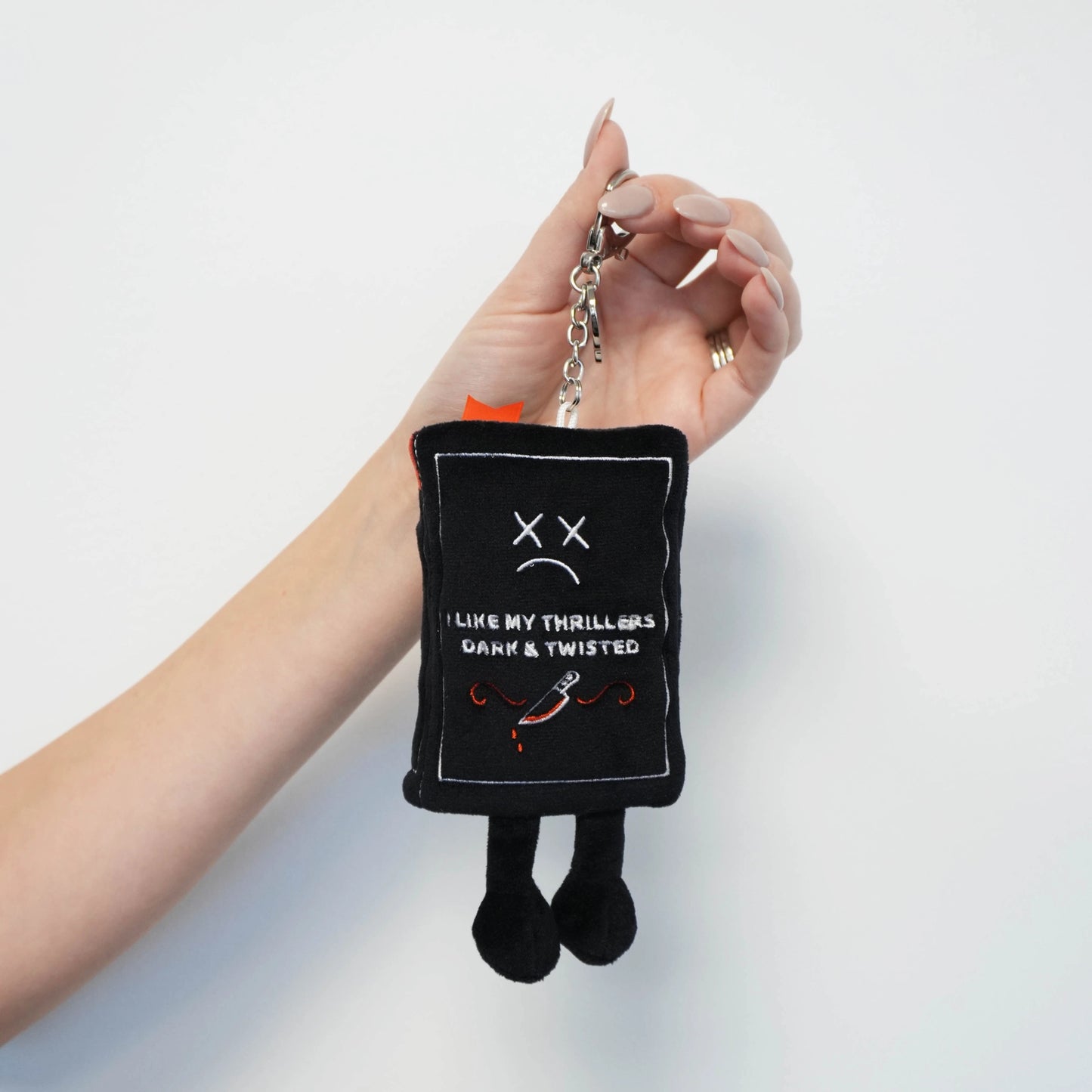 "I Like My Horrors Sinister & Disturbing" Book Plush Bag Charm