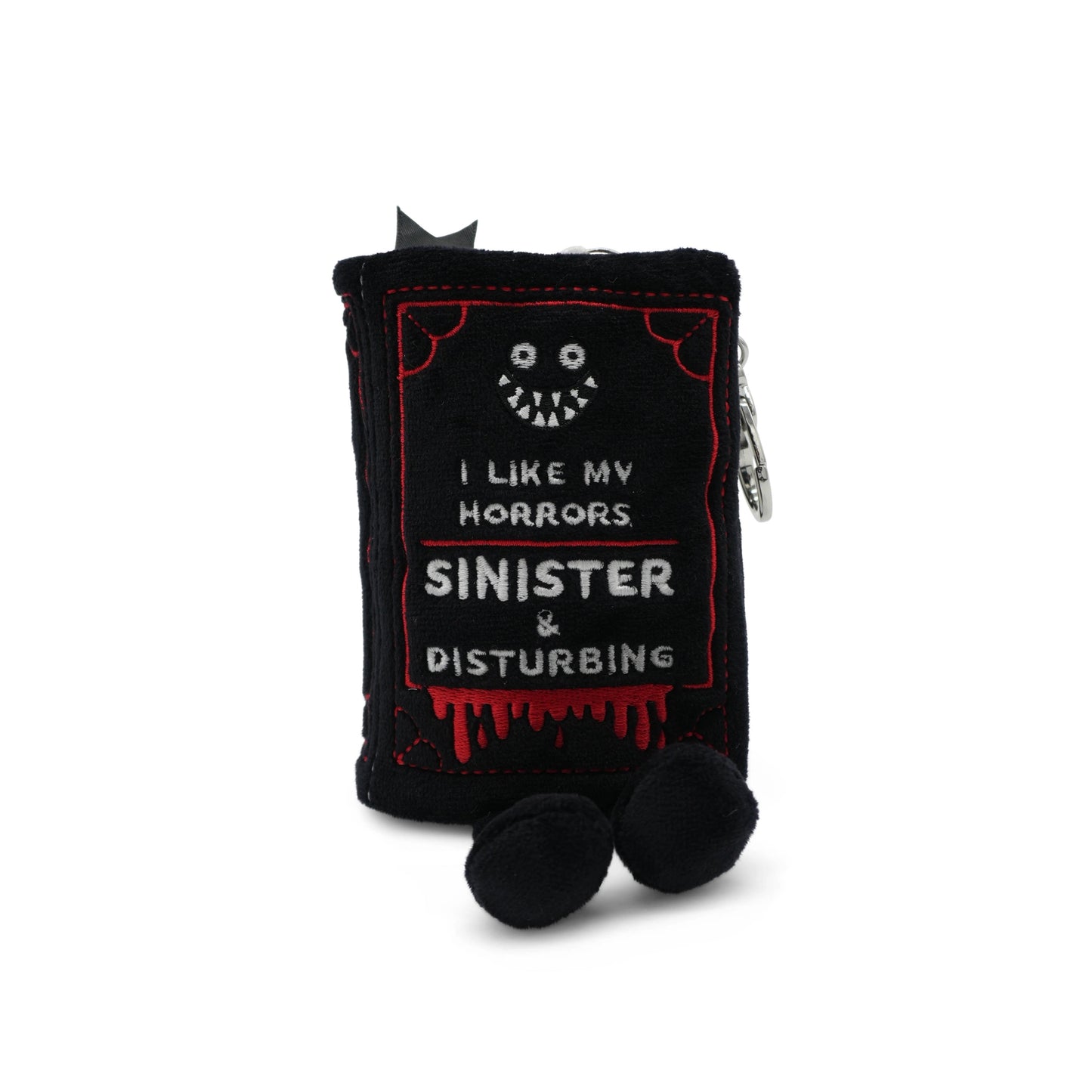 "I Like My Horrors Sinister & Disturbing" Book Plush Bag Charm