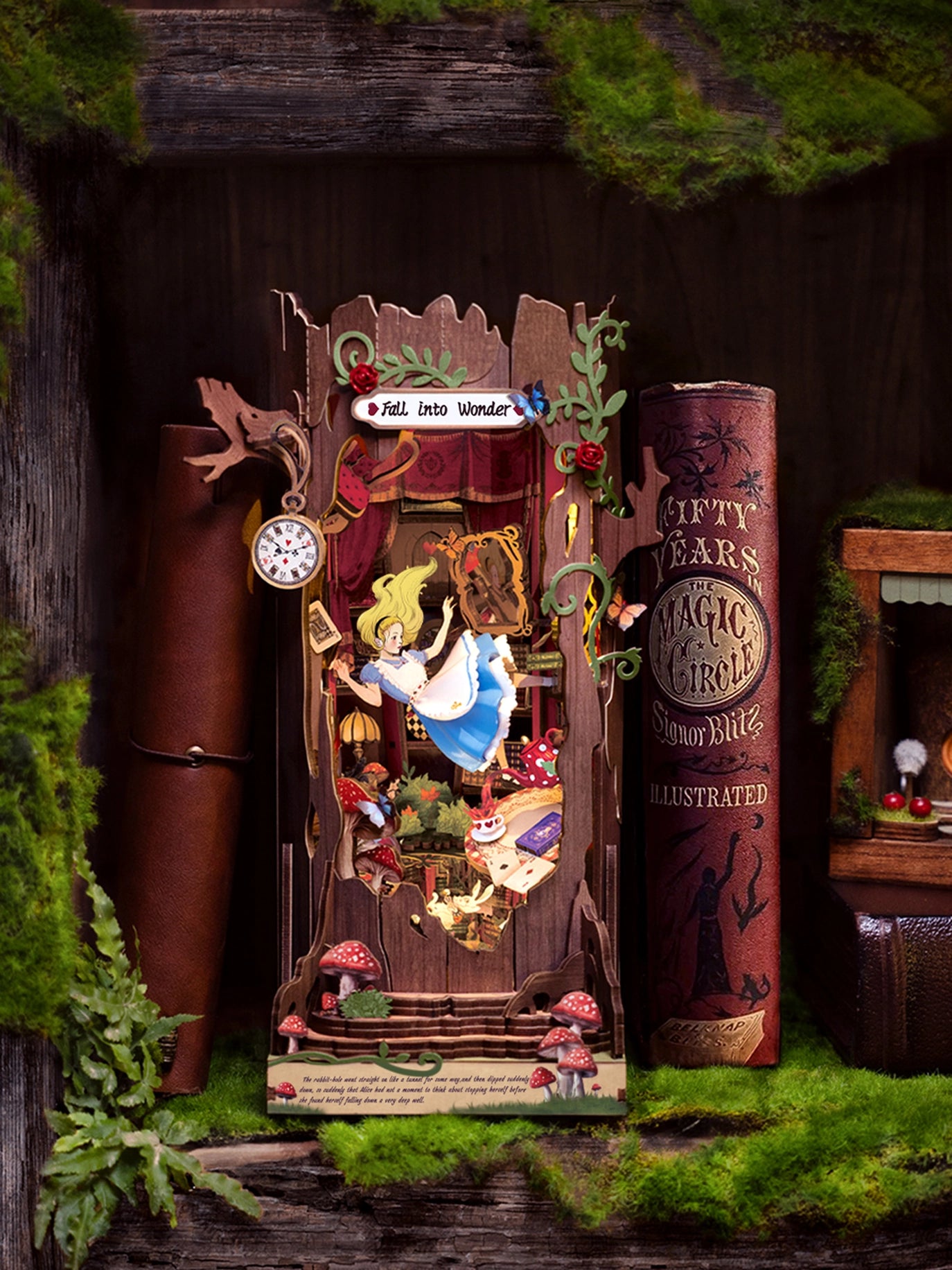 Fall Into Wonder - DIY Book Nook Kit (Alice in Wonderland Miniature)