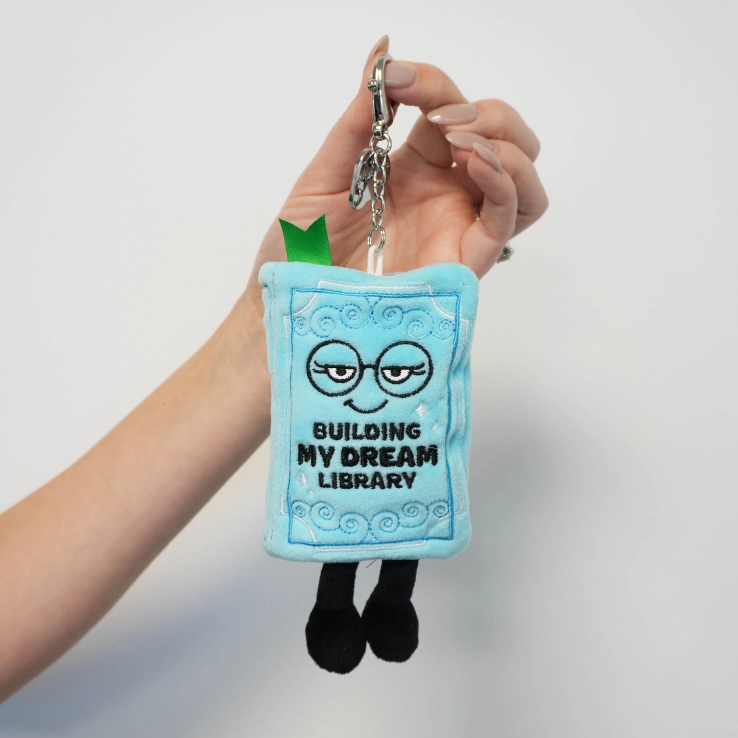 "Building My Dream Library" Book Plush Bag Charm - Binge Reader