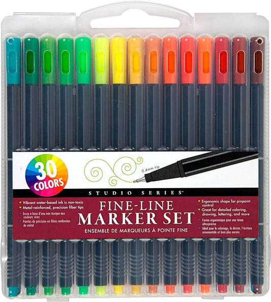 Studio Series Fine-Line Marker Set- 30 vibrant colors