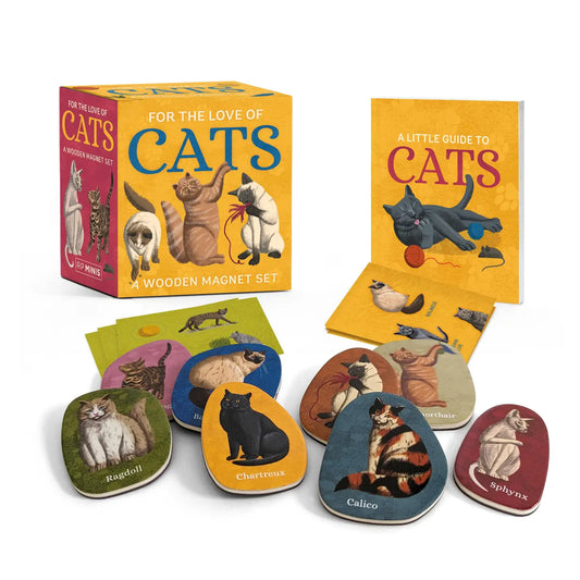 For the Love of Cats: A Wooden Magnet Set