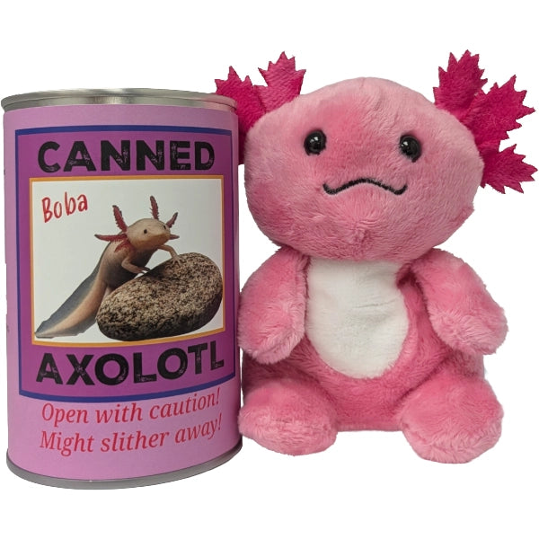 Boba the Canned Axolotl Stuffed Animal Plush w/Funny Jokes