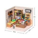 Super Creator Fascinating Book Store Plastic DIY Miniature House Kit DW004