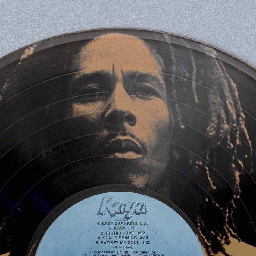 Bob Marley Kaya 12" Black Vinyl Lp Laser Etched Wall Art
