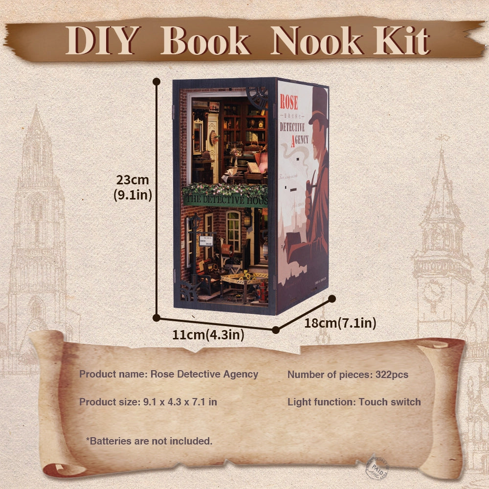 Diy Miniature House Book Nook Kit: Rose Detective Agency