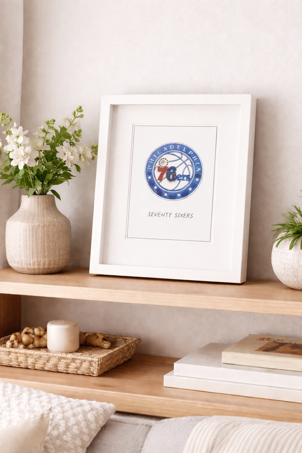 Philly Sport Team-76ers Crystal Art in Frame