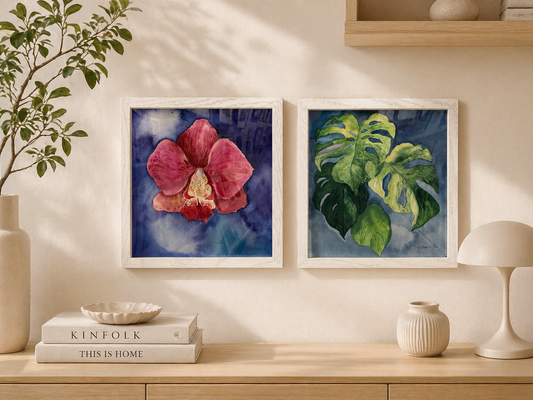 Tiantian Li- Orchid in Bloom & Monstera Study