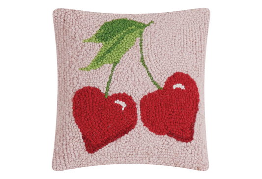 Peking Handicraft: Cherries Heart Hook Pillow