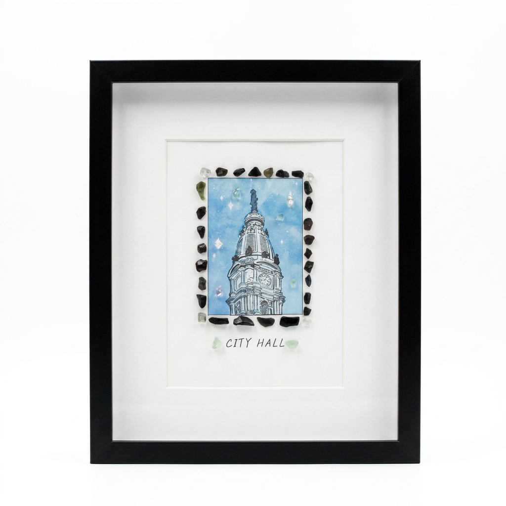 Philadelphia Themed Crystal Art 10"x8"