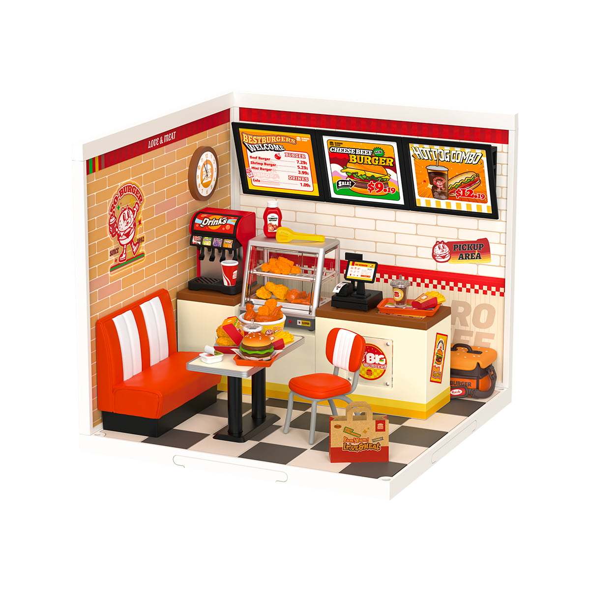 DIY Miniature House Kit - Yum Yum Burgers DW010