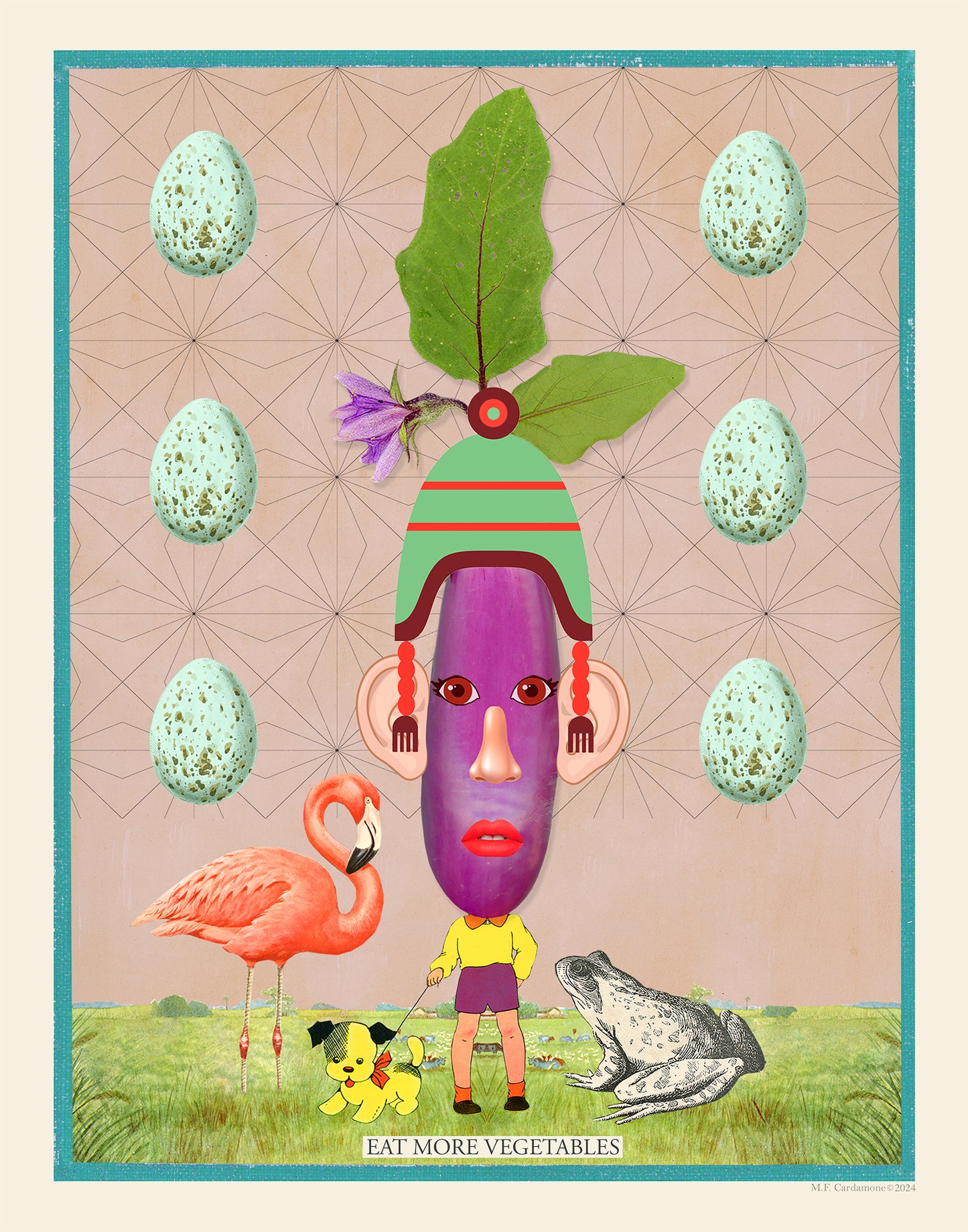 Eggplant Man, Open Edition Print by MF Cardamone