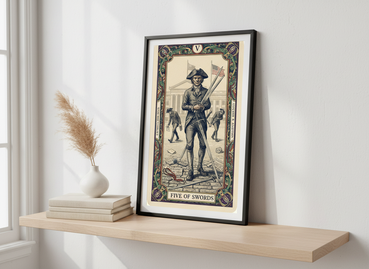 America 250 Tarot Series - Five of Swords a commemorative tarot collection celebrating 1776–2026.