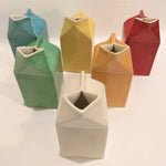 Ceramic Milk Carton Vases