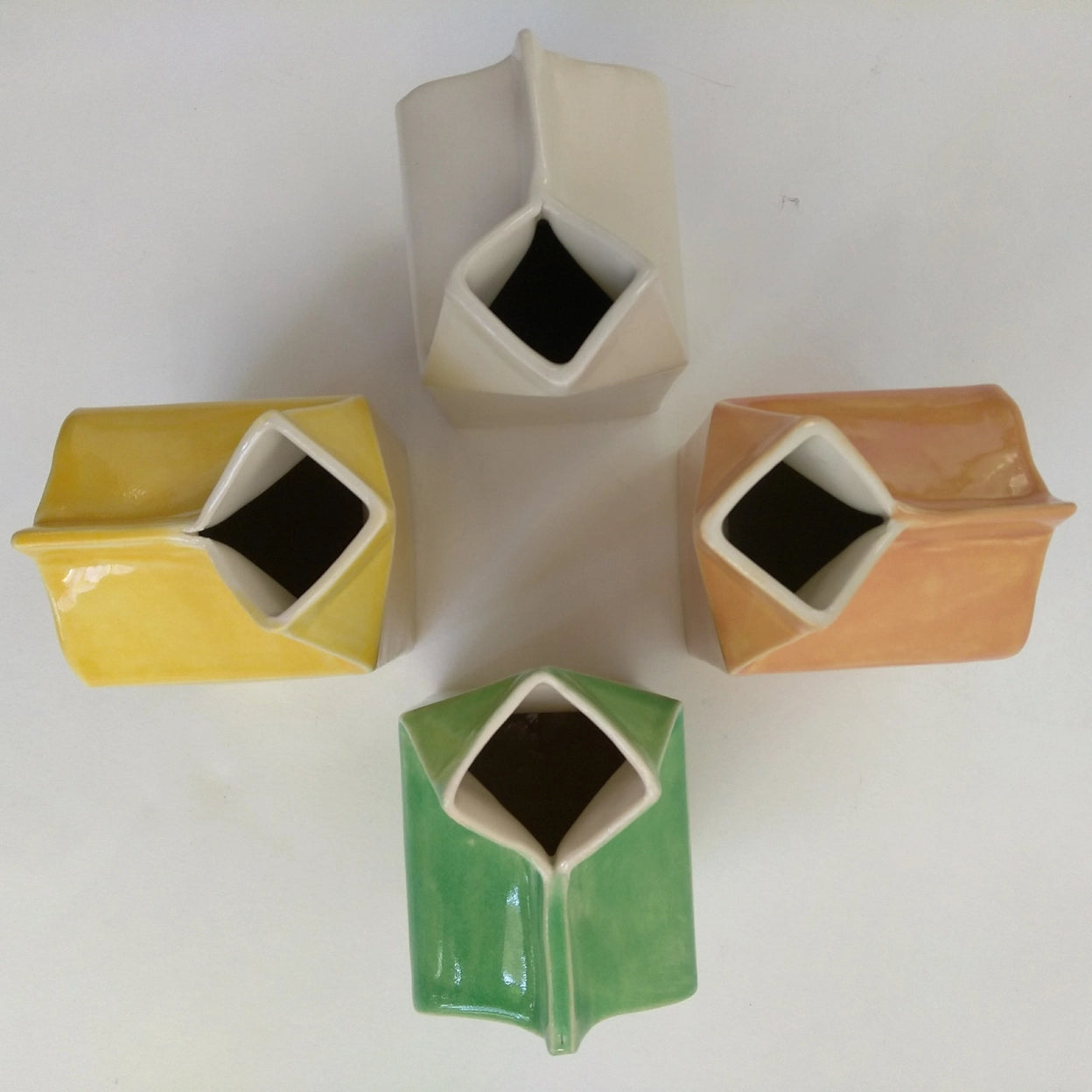 Ceramic Milk Carton Vases