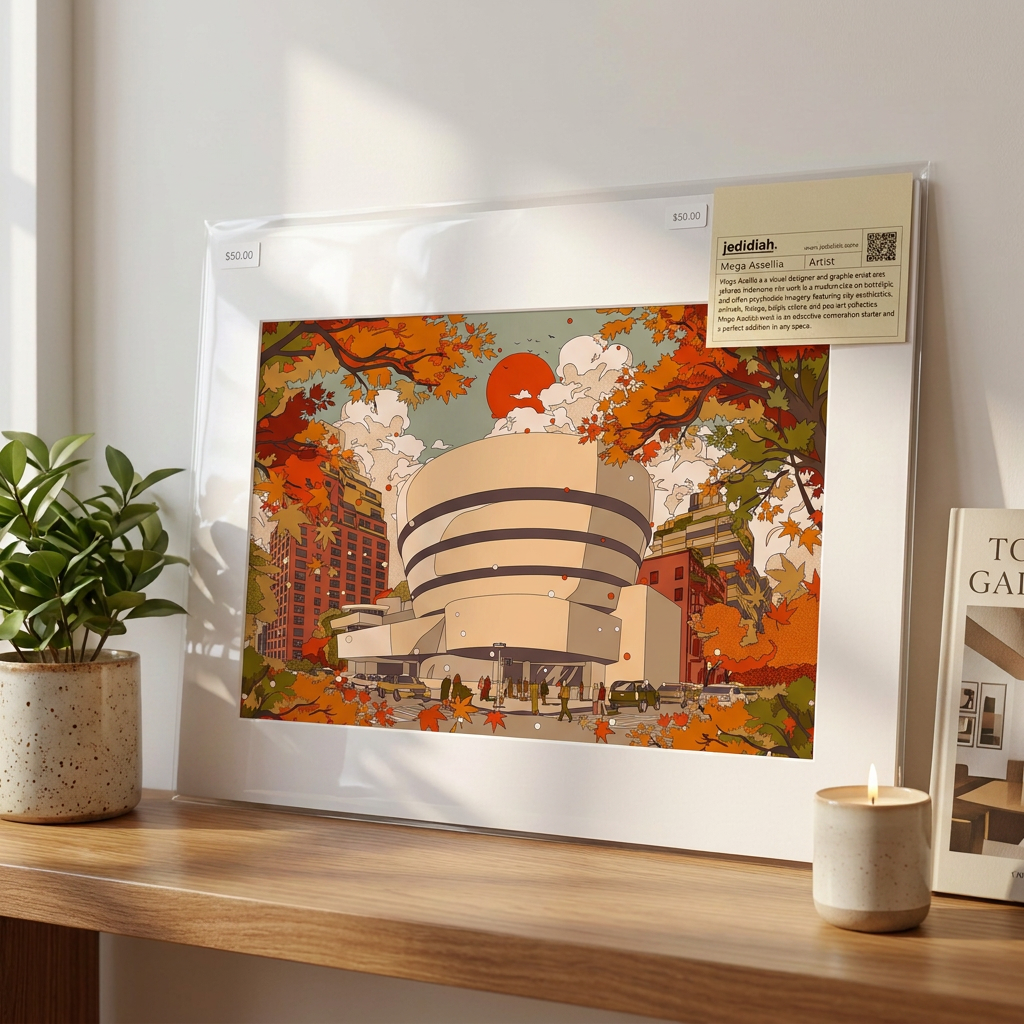Guggenheim Art Museum Art Print by Mega Asellia | Fine Art Giclée | Matted & Framed Options (Copy)