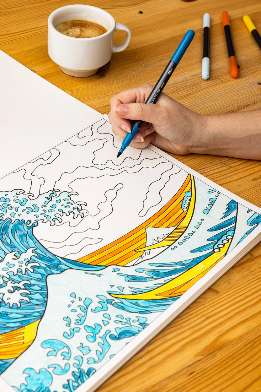 Coloring Book - Hokusai