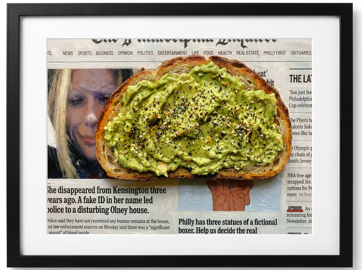 Philly Inquirer Avocado Toast Print | Framed Wall Art | Jedidiah