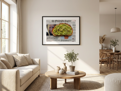 Philly Inquirer Avocado Toast Print | Framed Wall Art | Jedidiah
