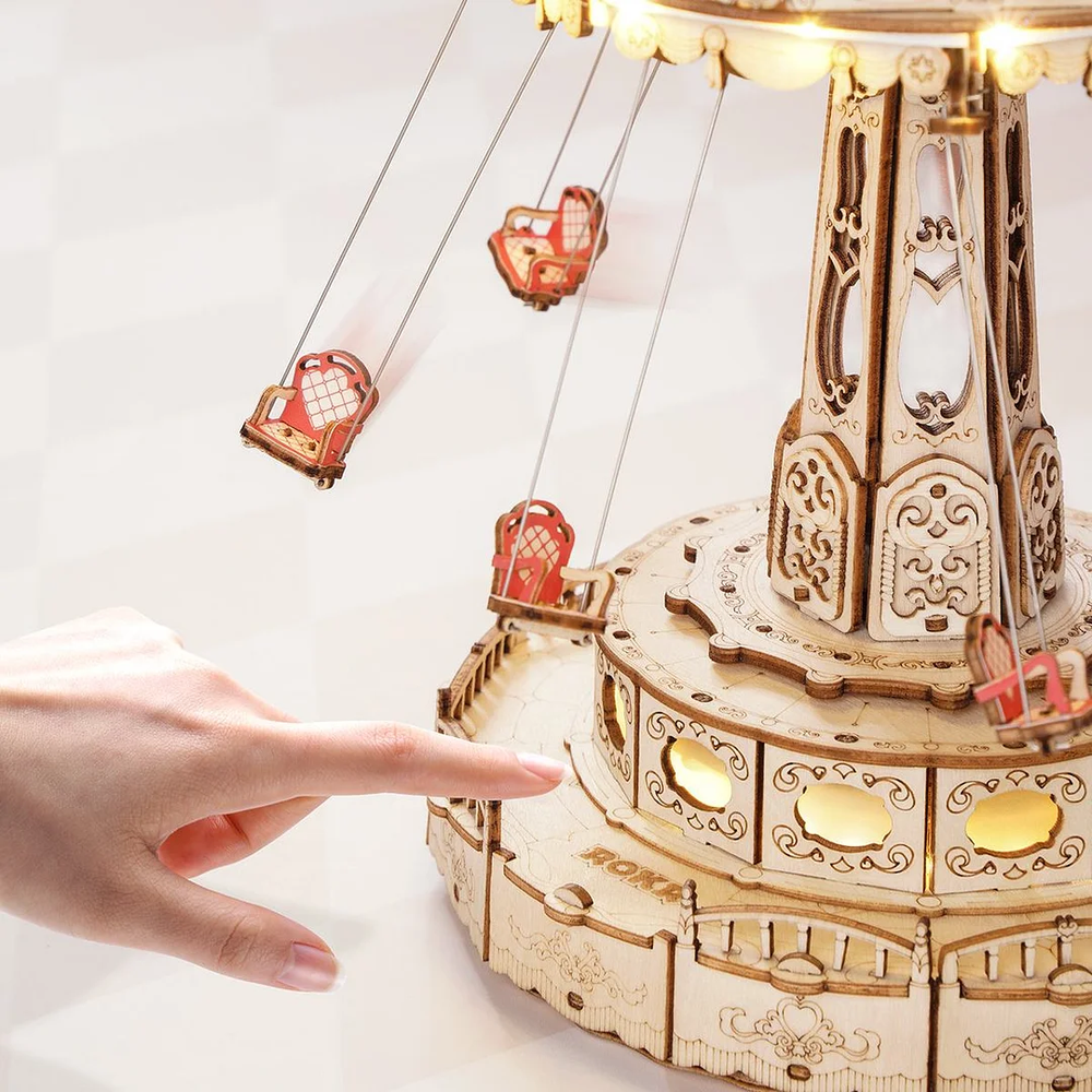 Swing Ride DIY Music Box 3D Wooden Puzzle EA02