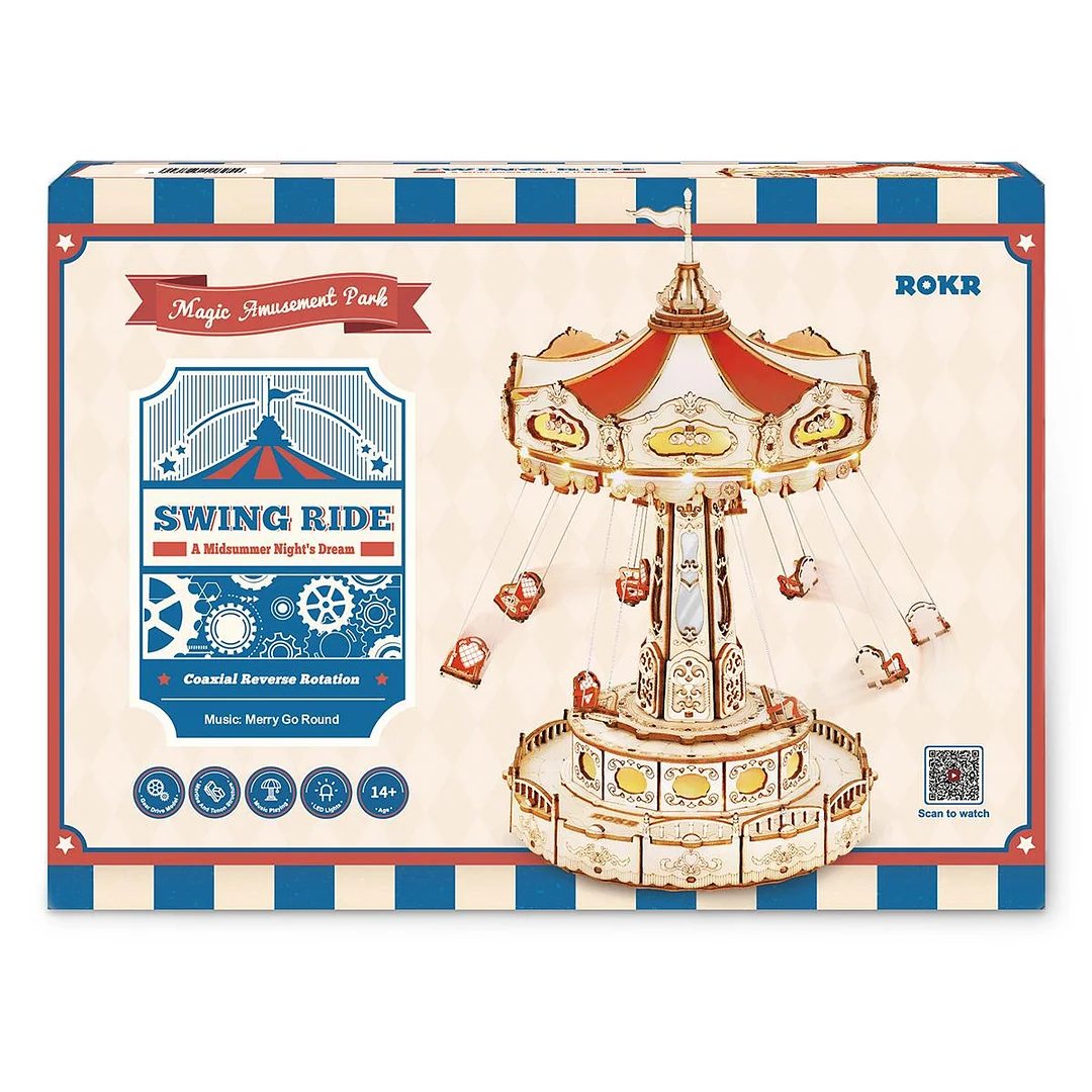 Swing Ride DIY Music Box 3D Wooden Puzzle EA02