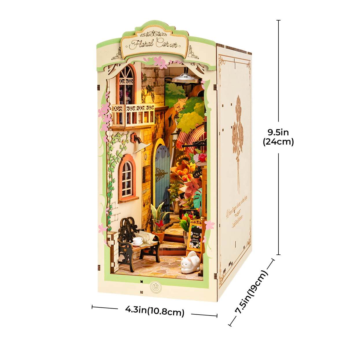 Diy Miniature House Book Nook Kit: Floral Corner