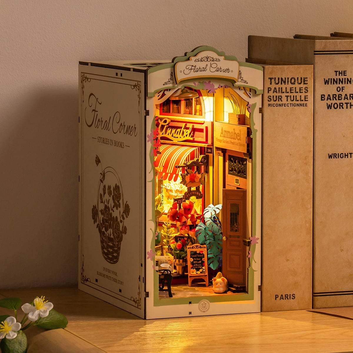 Diy Miniature House Book Nook Kit: Floral Corner