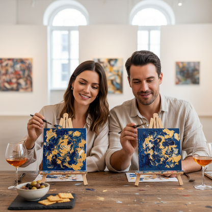 Texture Painting Date Night (Two Mini Panels or One Shared Canvas)