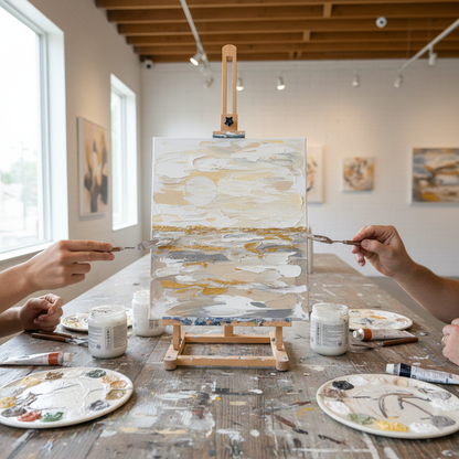 Texture Painting Date Night (Two Mini Panels or One Shared Canvas)