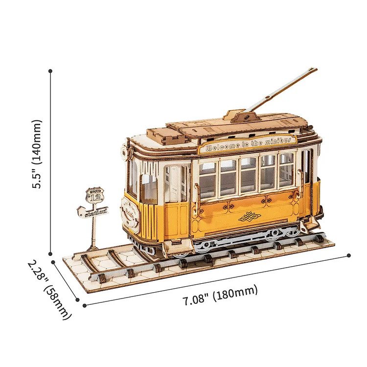 Retro Tramcar 3D Wooden Puzzle TG505