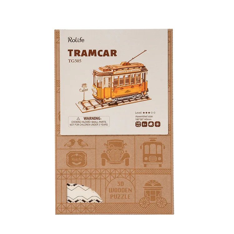 Retro Tramcar 3D Wooden Puzzle TG505