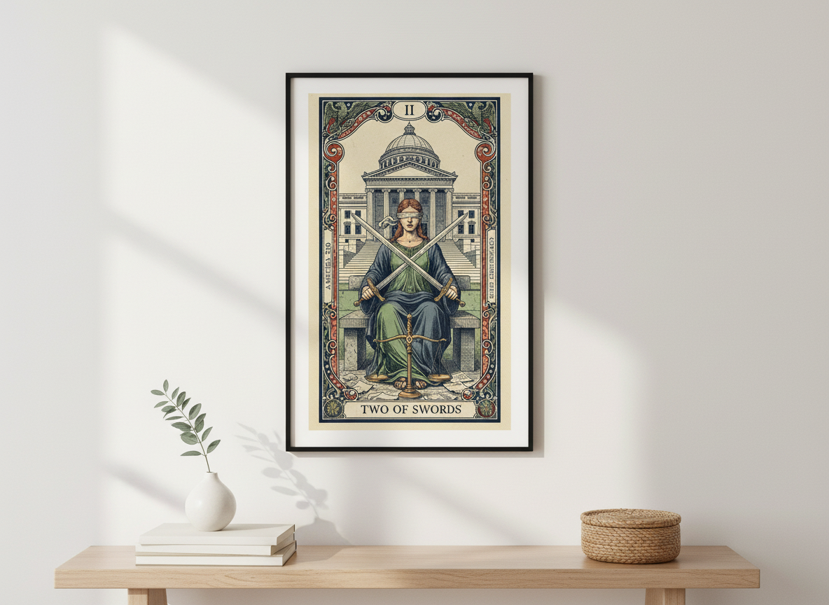 America 250 Tarot Series - Two of Swords a commemorative tarot collection celebrating 1776–2026.