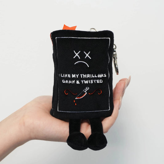 "I Like My Horrors Sinister & Disturbing" Book Plush Bag Charm